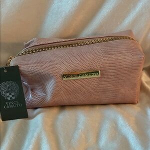 Vince Camuto Blush Textured Cosmetic Case. NWT